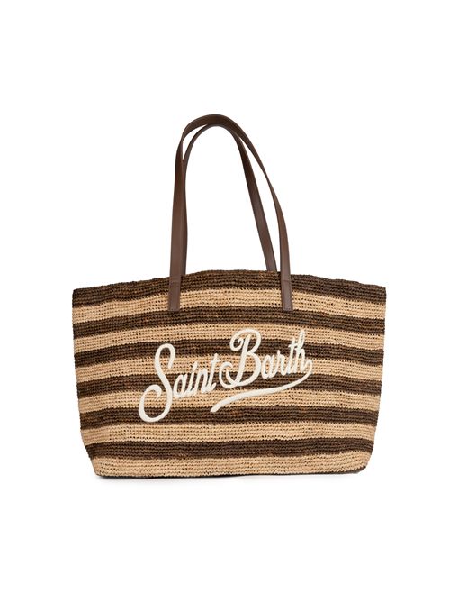 Borsa Raffia City Stripes Marrone Mc2 Saint Barth | RAFFIA CITY01322H STRIPES 18 EMB